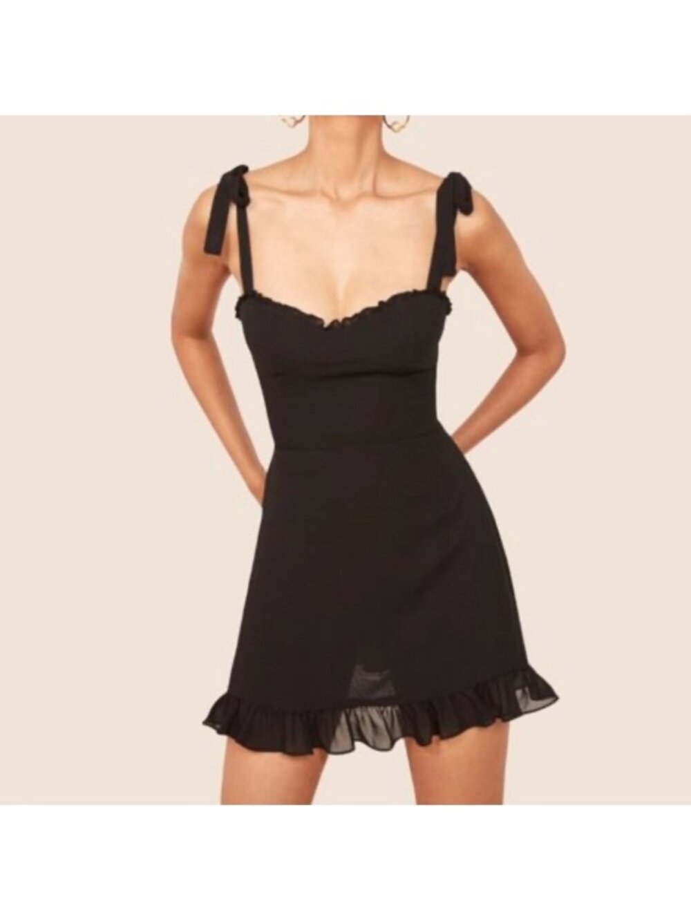 Reformation Christine Dress in Black